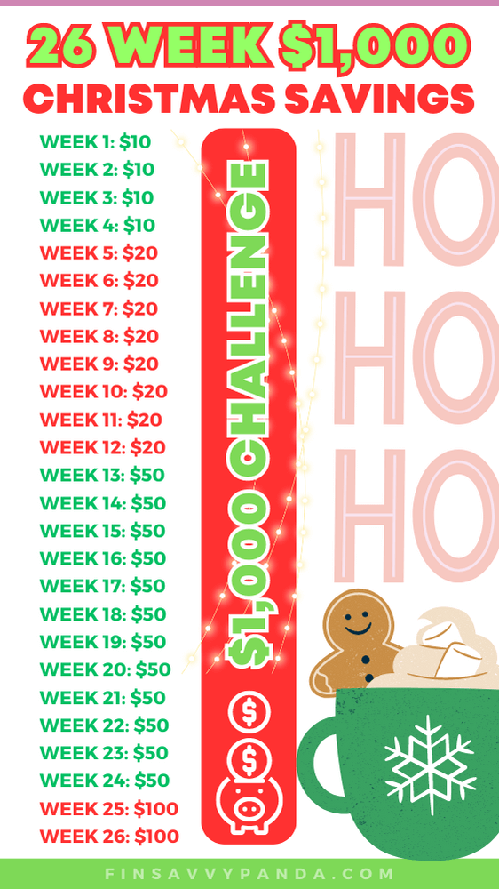 26 Week Christmas Saving Challange