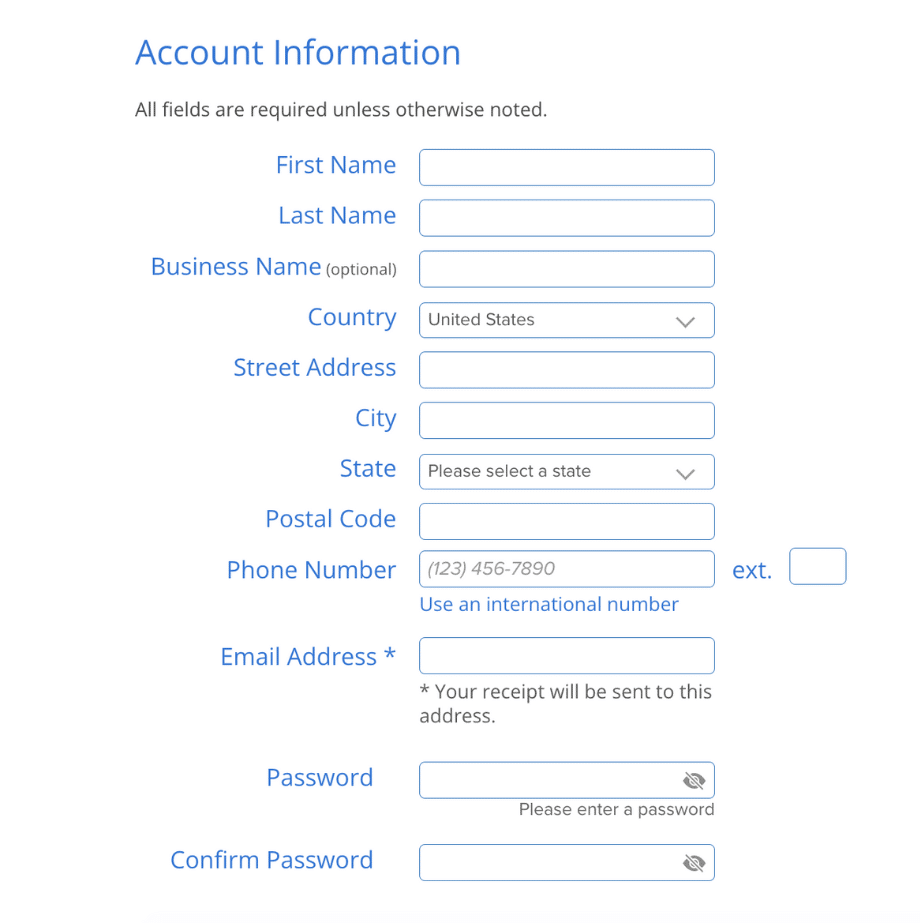 start-a-profitable-blog-bluehost-step-3-account-information