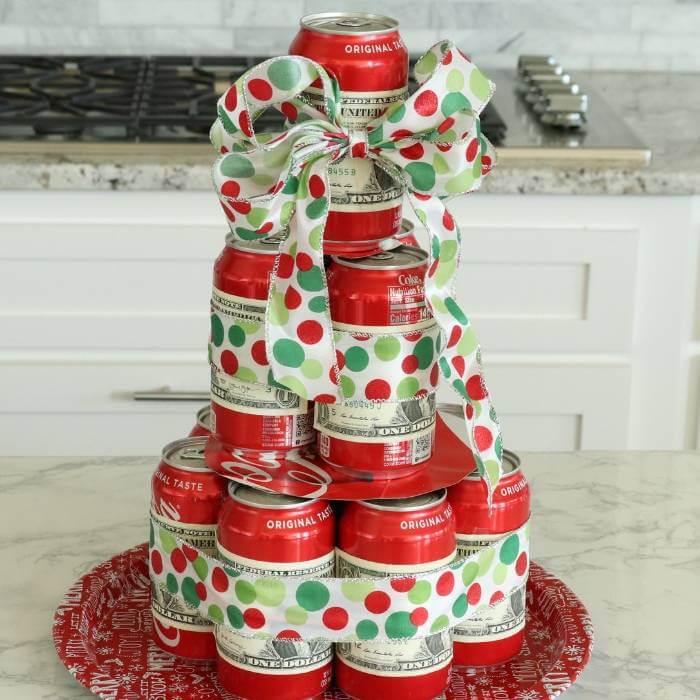 DIY money gift idea coke tree