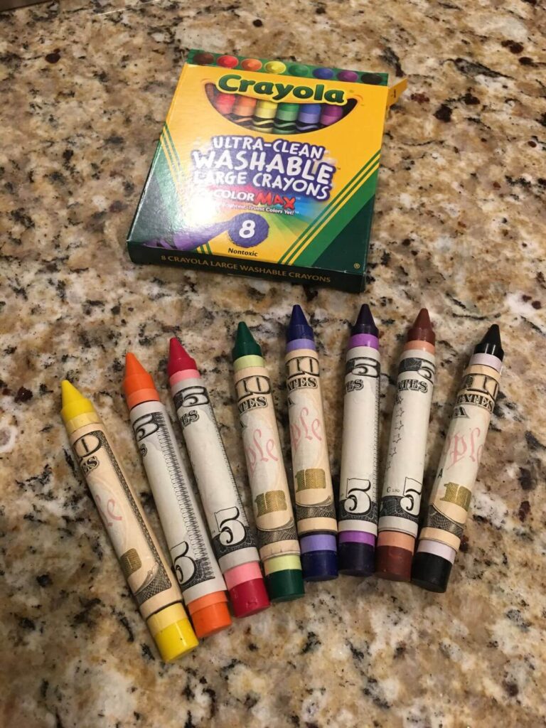Fun-money-gift-crayons-wrapped-in-money