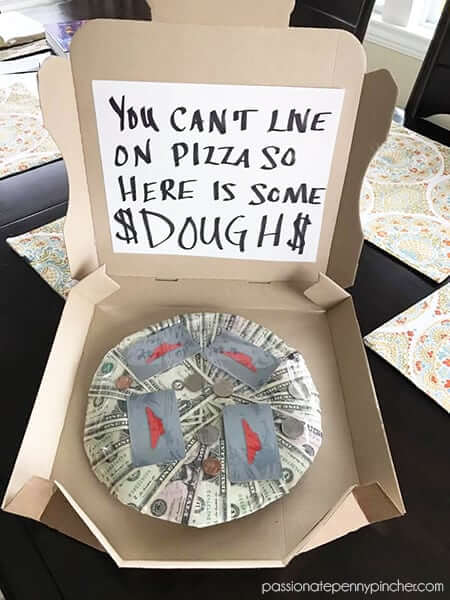 graduation gift money idea pizza dough