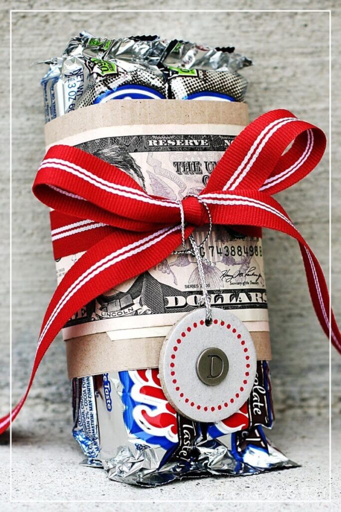 money gift idea candy bar