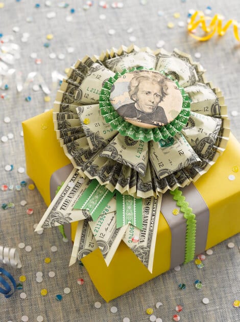 money rosette cash gift idea