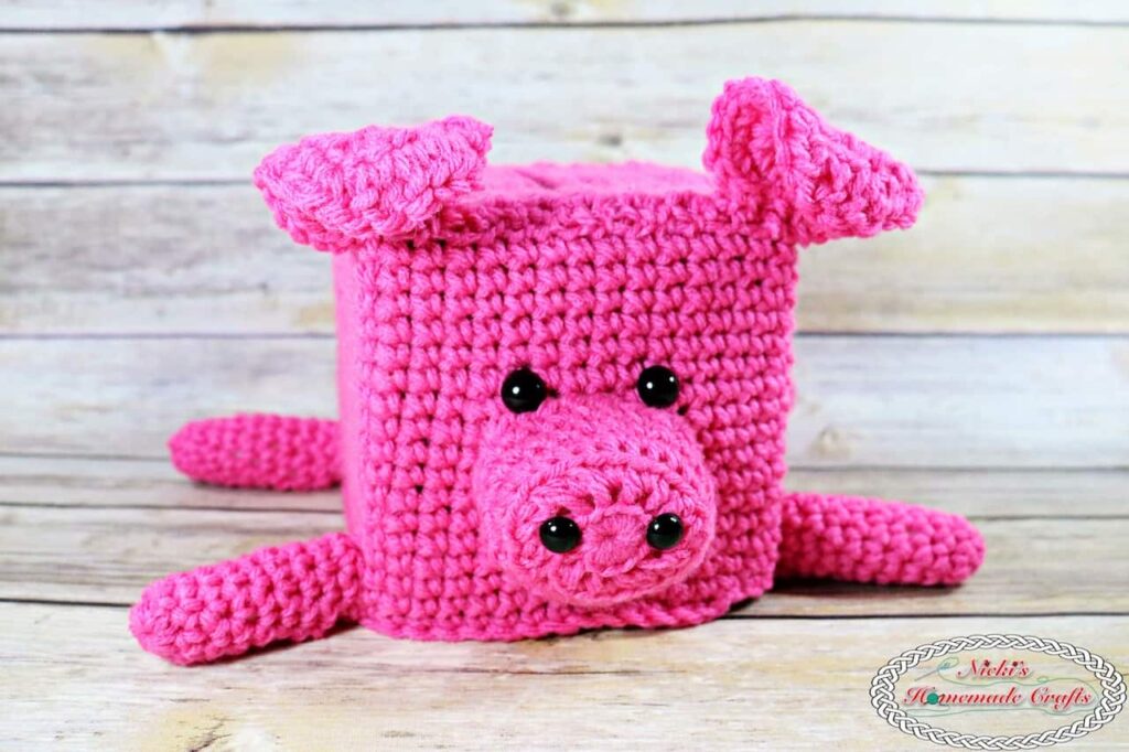 tissue box crochet piggy bank