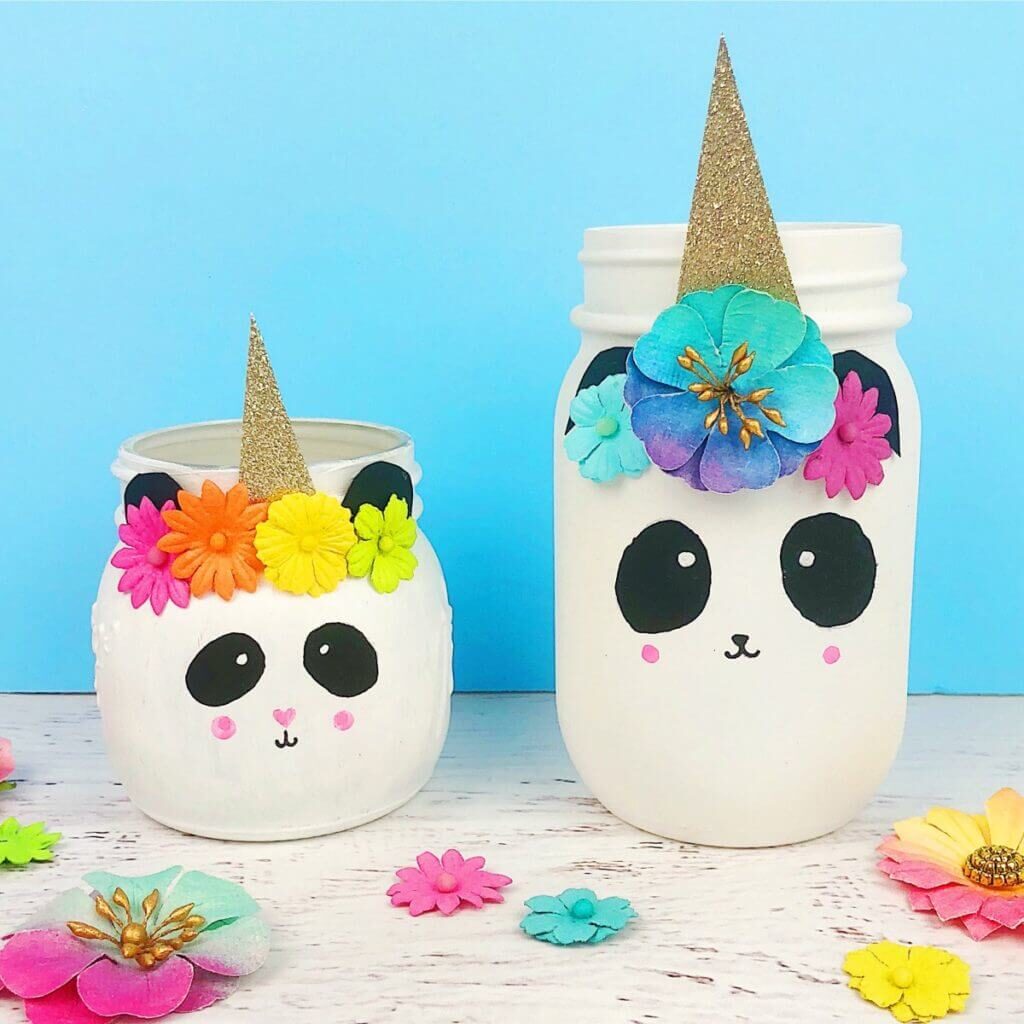 unicorn panda money jar craft