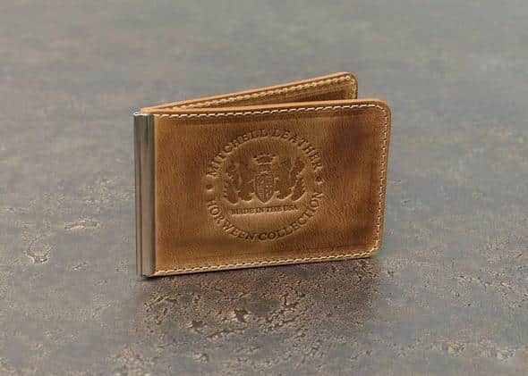 mitchell leather money clip wallet