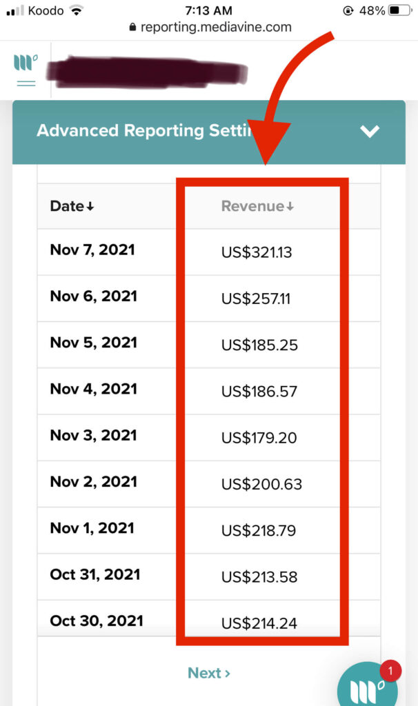 mediavine ad earnings - second blog