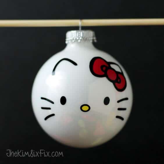 DIY Hello Kitty Christmas Ornament Gift with Cash