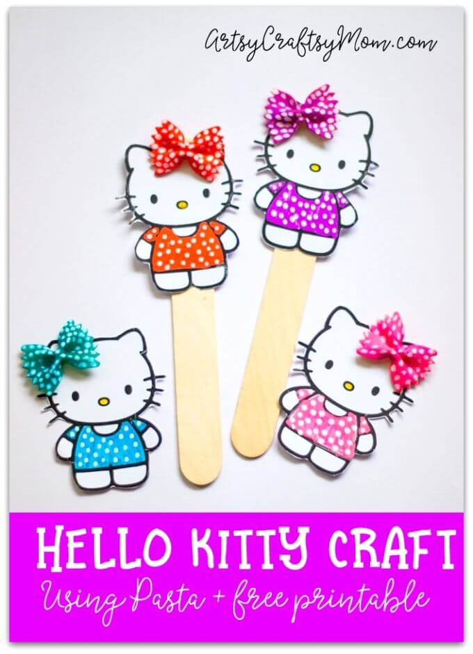DIY-Hello-Kitty-crafts-bowtie-pasta