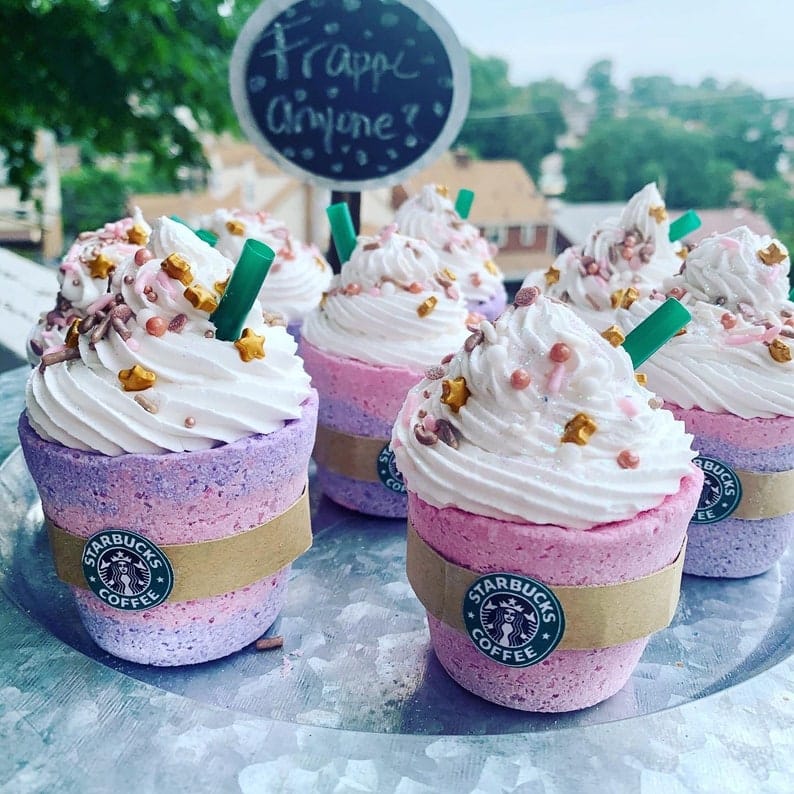 starbucks unicorn bath bomb gift idea