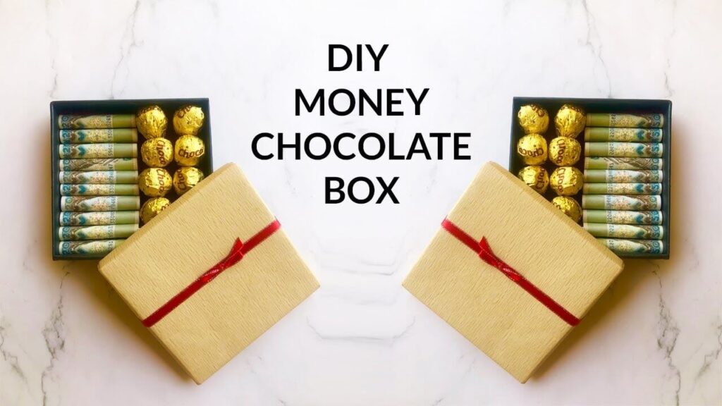 DIY money chocolate gift box