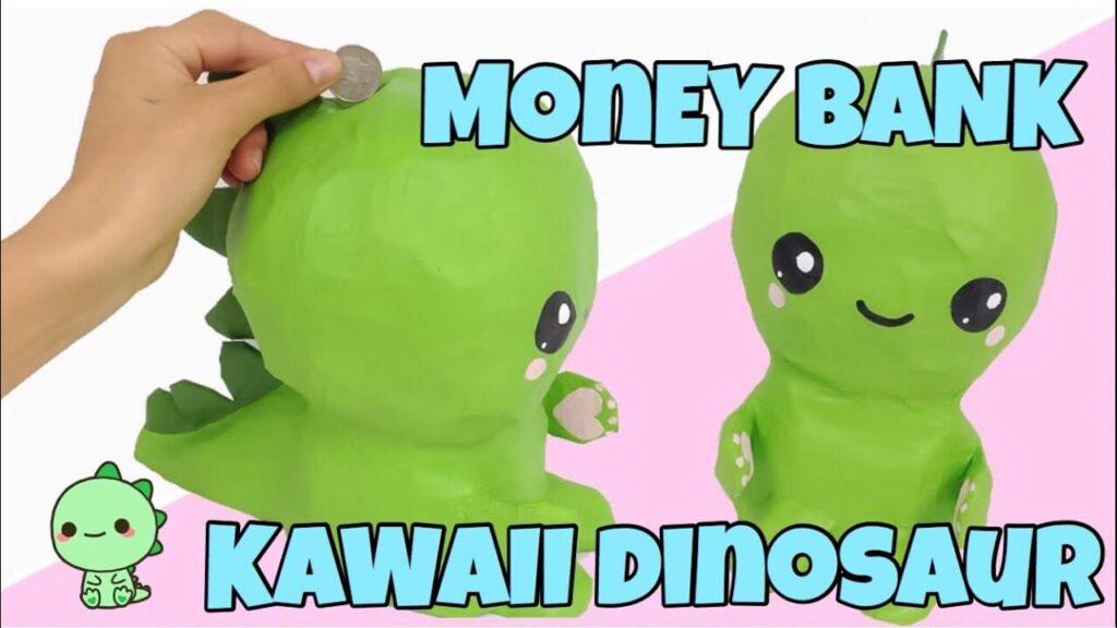cute diy dinosaur money coin bank