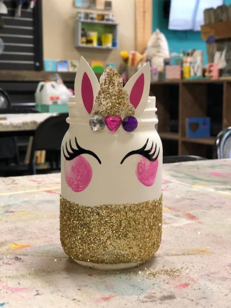 unicorn piggy bank mason jar for girls