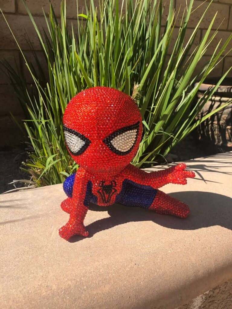handmade spiderman coin bank