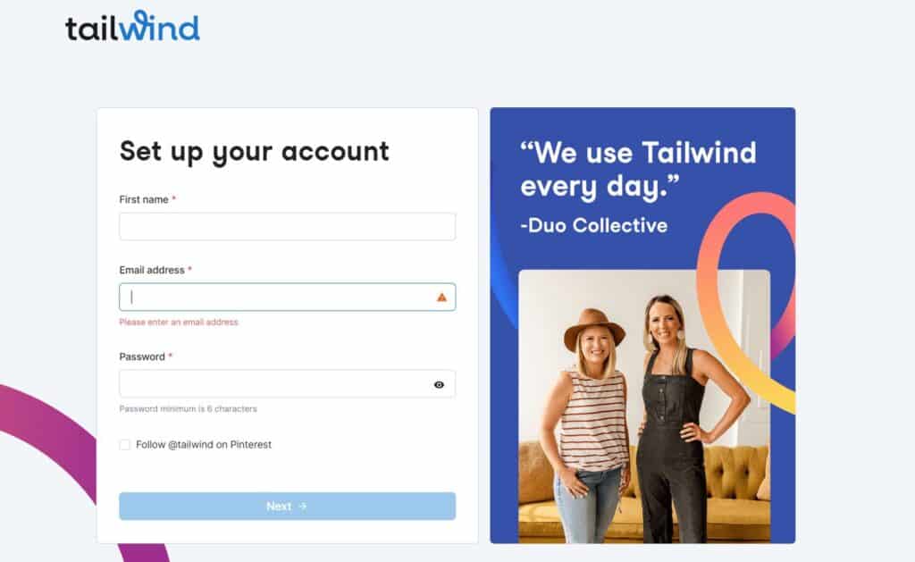 tailwind-plan-account-setup