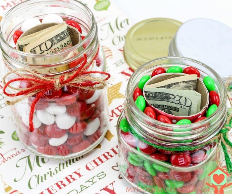 christmas money gift jar