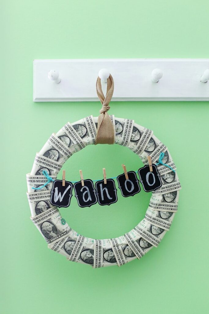 christmas money wreath