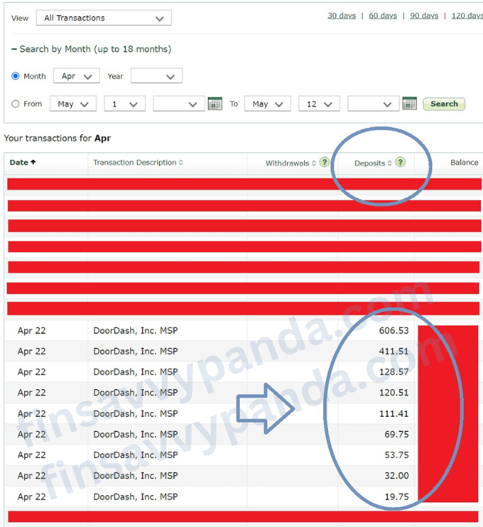doordash earnings screenshots