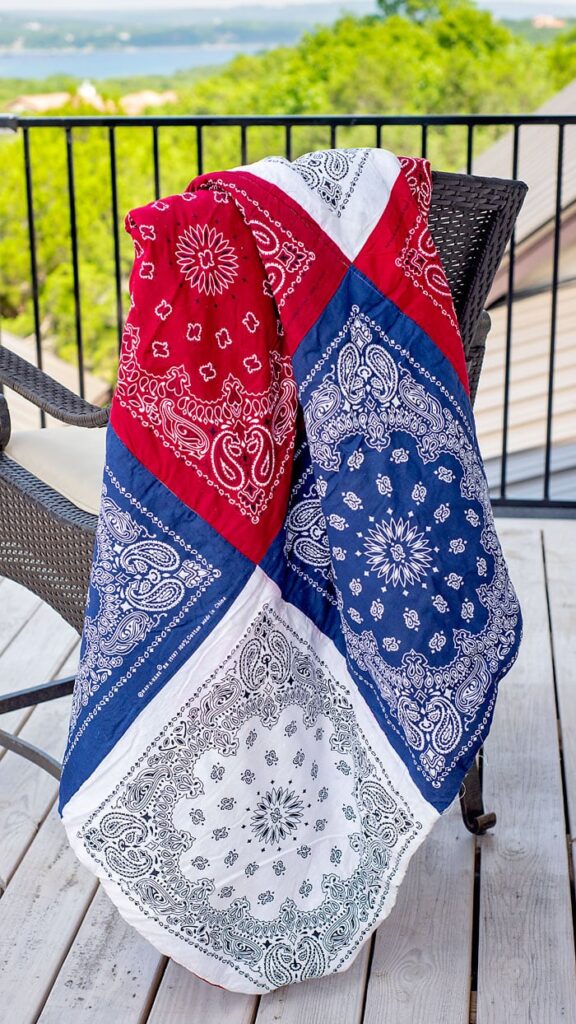 flag bandana quilt 4th of july
