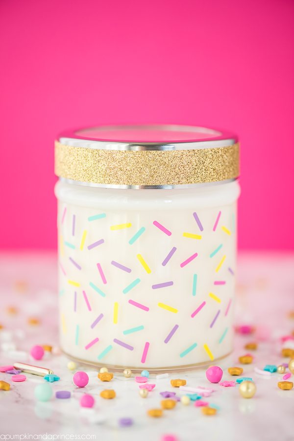 birthday cake jar candle