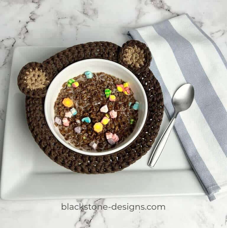 bear bowl cozy crochet