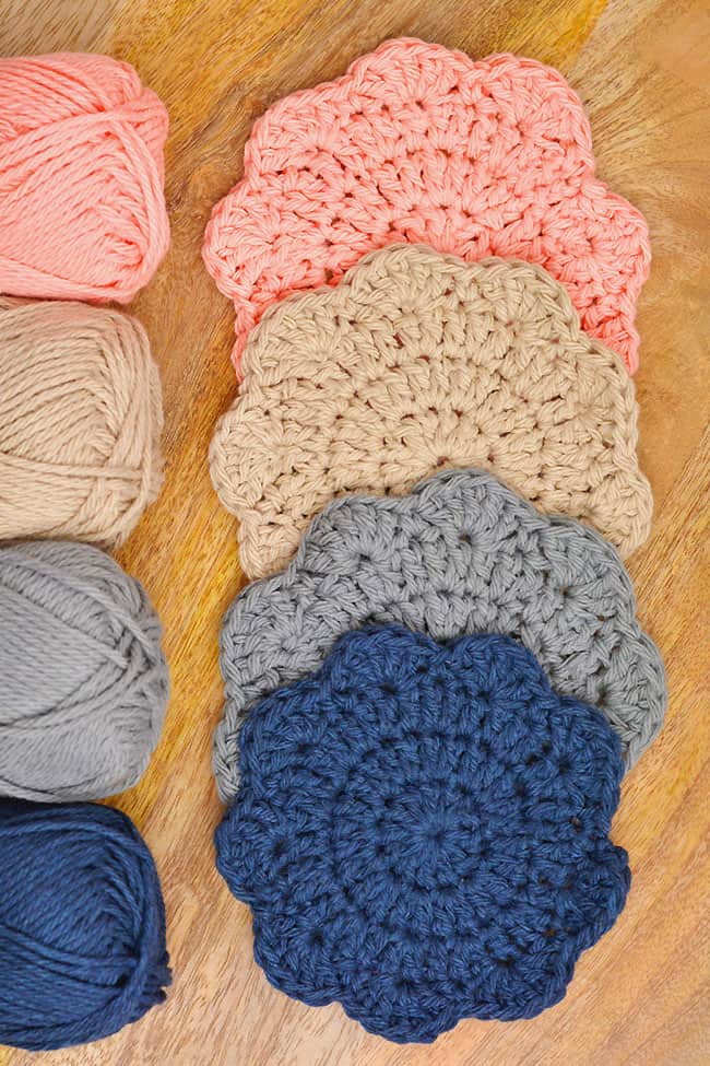 floral crochet coasters