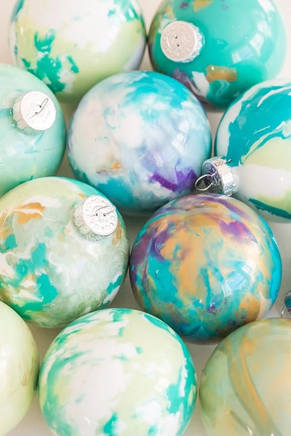 Christmas marble ornaments