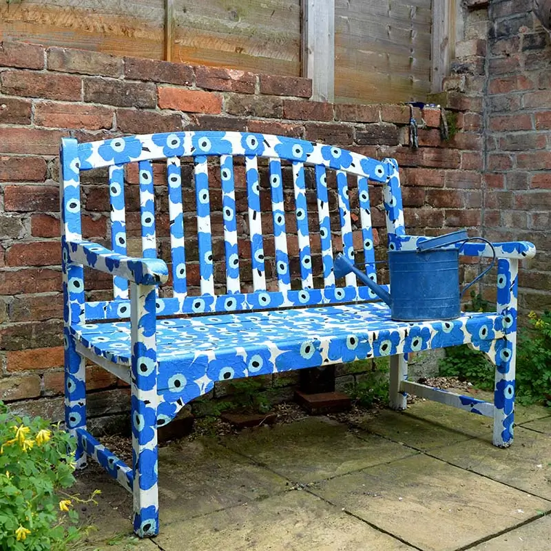 Awesome Decoupage Wooden Bench