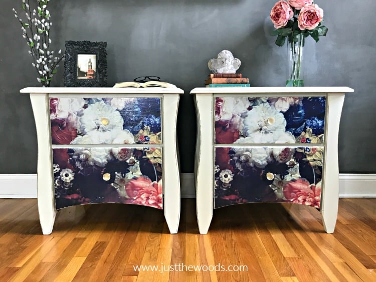 decoupaged-furniture-table-stand-flower-paper
